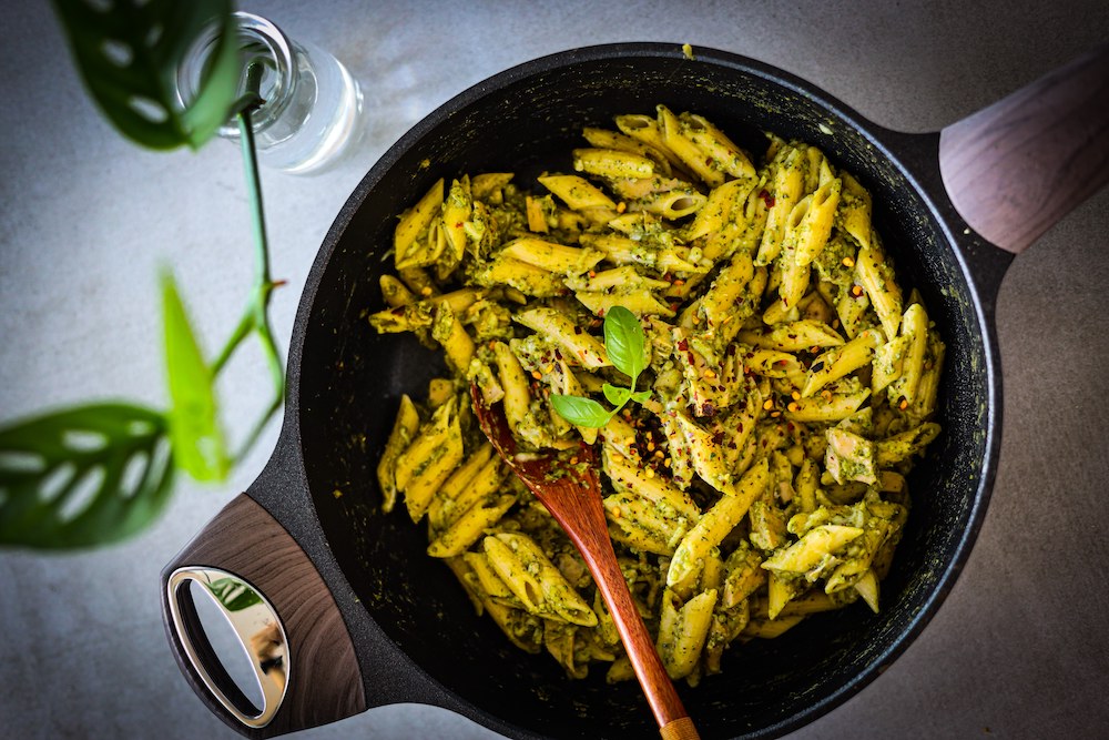 Oil Free Pesto Pasta